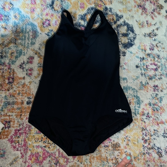 Dolfin aqua shape racing suit one piece 18 44 bathing solid black - Picture 1 of 6